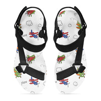 Thumbnail for Colorful Cartoon Planes Designed Open Toe Sandals (Slippers)