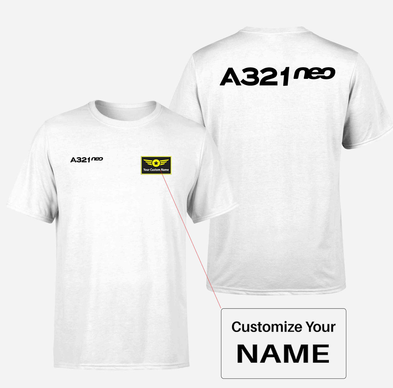 A321neo & Text Double-Side T-Shirts