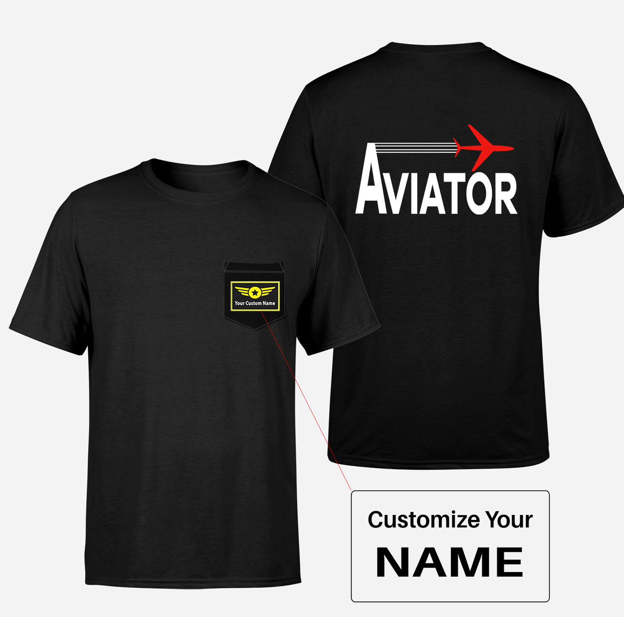 Aviator Designed Pocket T-Shirts