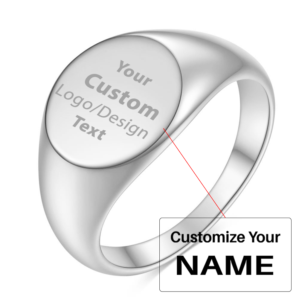 Your Custom Design & Image & Logo & Text Design  12MM Stainless Steel Smooth Ring (1)