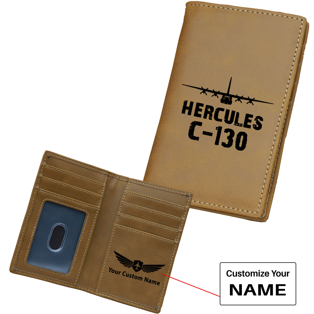 Hercules C-130 & Plane Designed Leather Card Holder Wallets