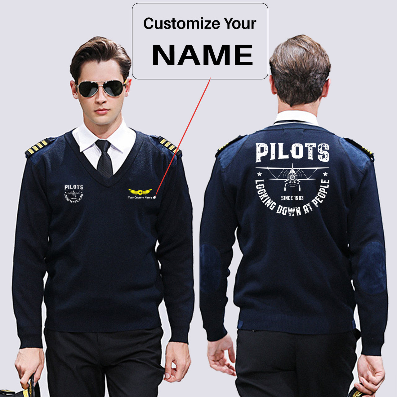 Pilots Looking Down at People Since 1903 Designed Wool Pilot Sweaters