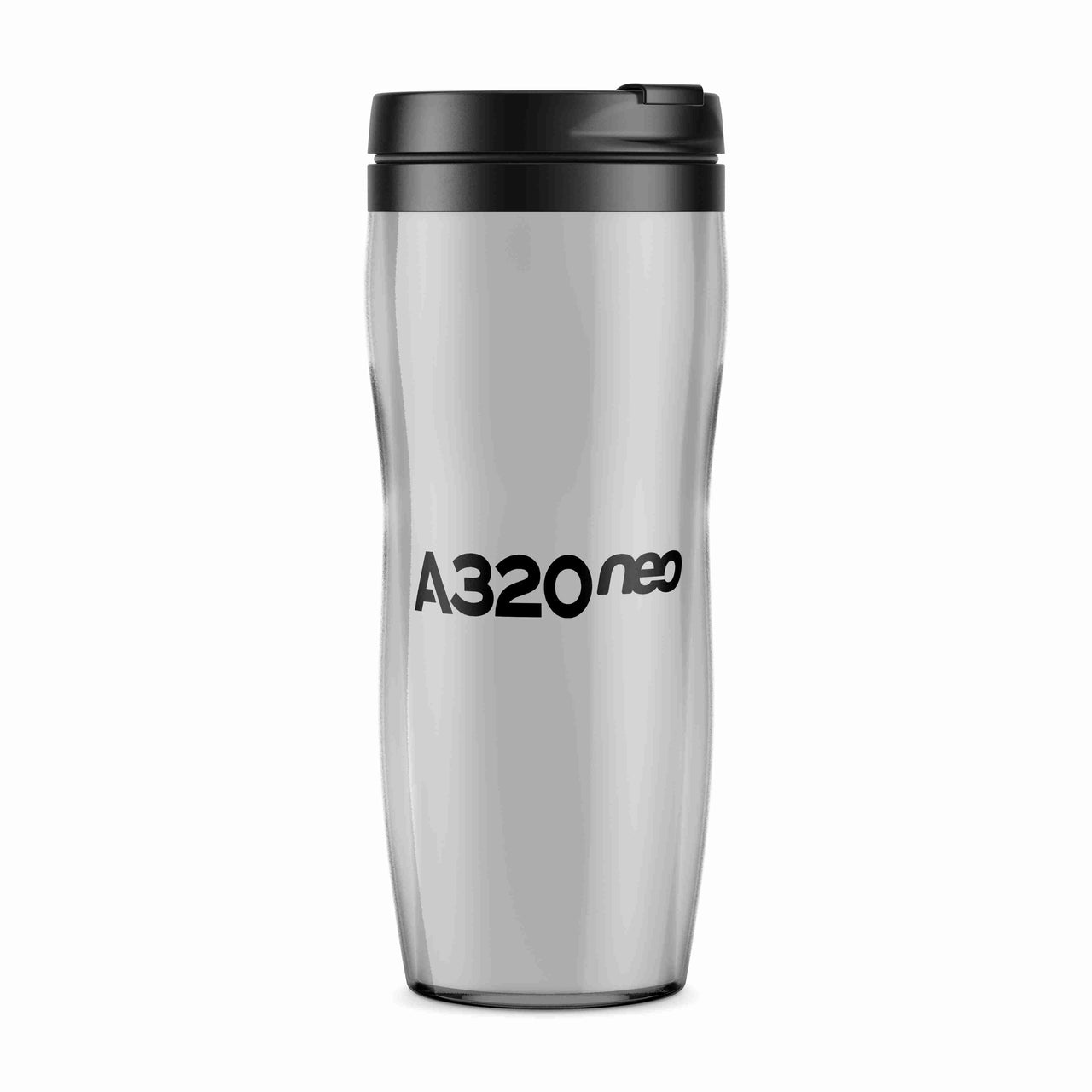 A320neo & Text Designed Plastic Travel Mugs