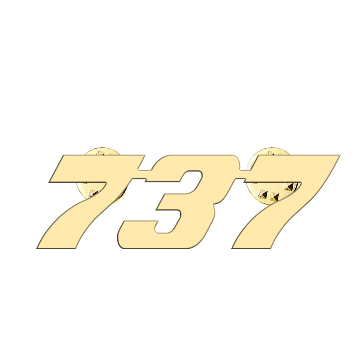 737 Flat Text Designed Hollow Pins