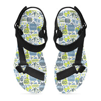 Thumbnail for Motivational Travel Badges Designed Open Toe Sandals (Slippers)