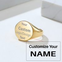 Thumbnail for Your Custom Design & Image & Logo & Text Design  14MM Stainless Steel Smooth Ring (1)