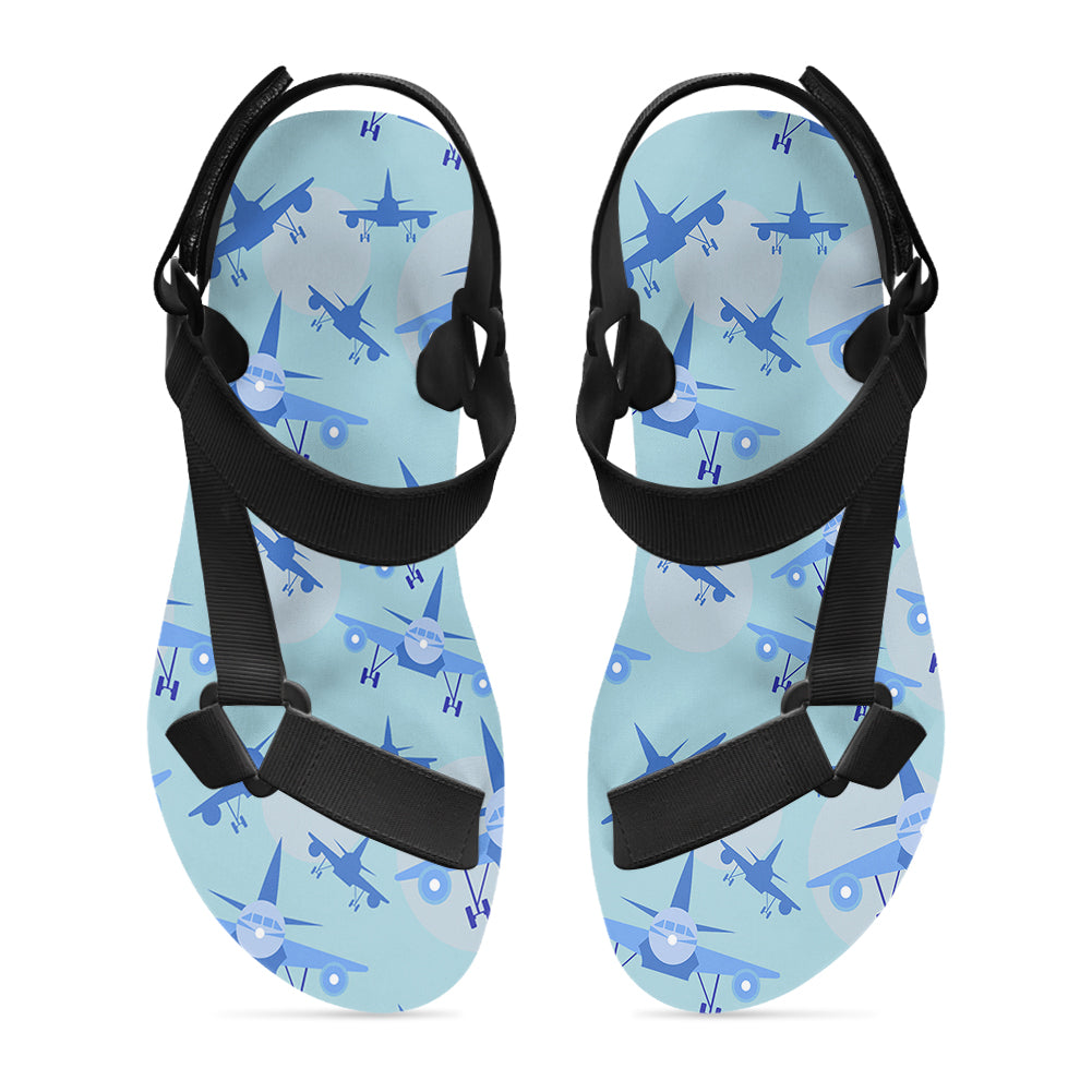 Super Funny Airplanes Designed Open Toe Sandals (Slippers)