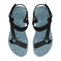 Thumbnail for Jet Planes & Airport Signs Designed Open Toe Sandals (Slippers)