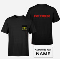 Thumbnail for Remove Before Flight 2 Designed Pocket T-Shirts