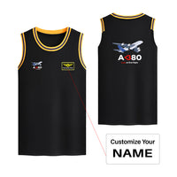 Thumbnail for Airbus A380 Love at first flight Designed Basketball Style Sports Tank Tops