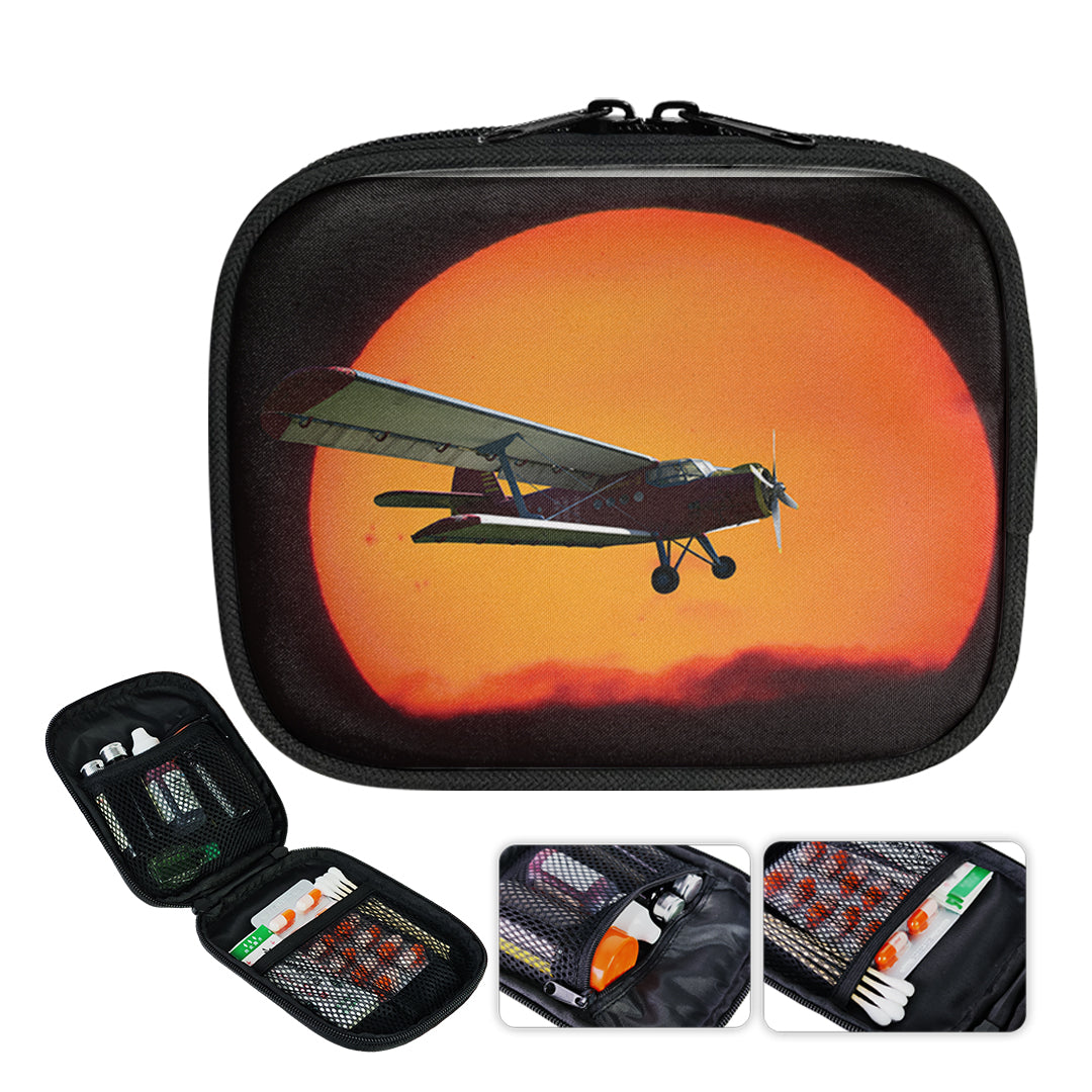 Amazing Antonov-2 With Sunset Designed Travel & Medical Storage Bags