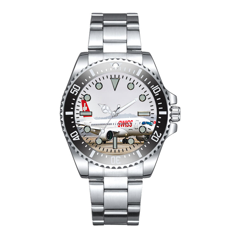 Swiss Airlines Bombardier CS100 Designed Luxury Aviators Best Choice Watches