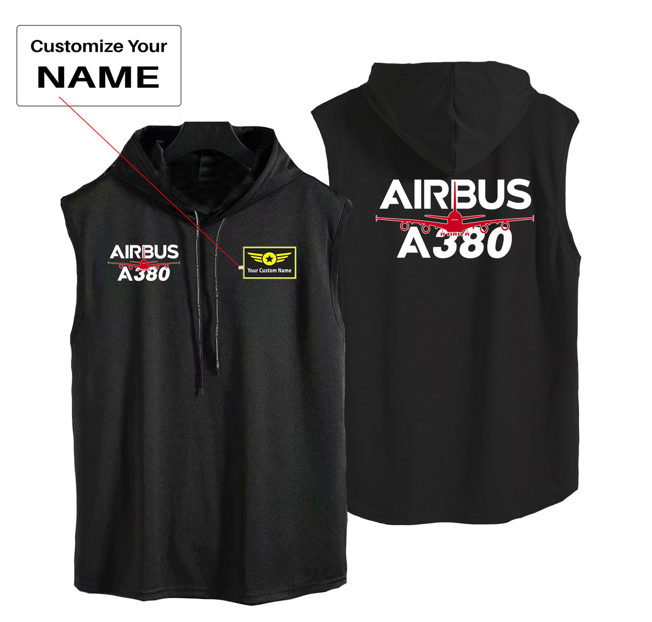 Amazing Airbus A380 Designed Hooded Tank Tops