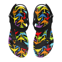 Thumbnail for Super Colourful Airplanes Designed Open Toe Sandals (Slippers)