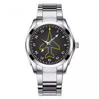 Thumbnail for Airplane Instruments (Heading) Designed Stainless Steel Band Watches