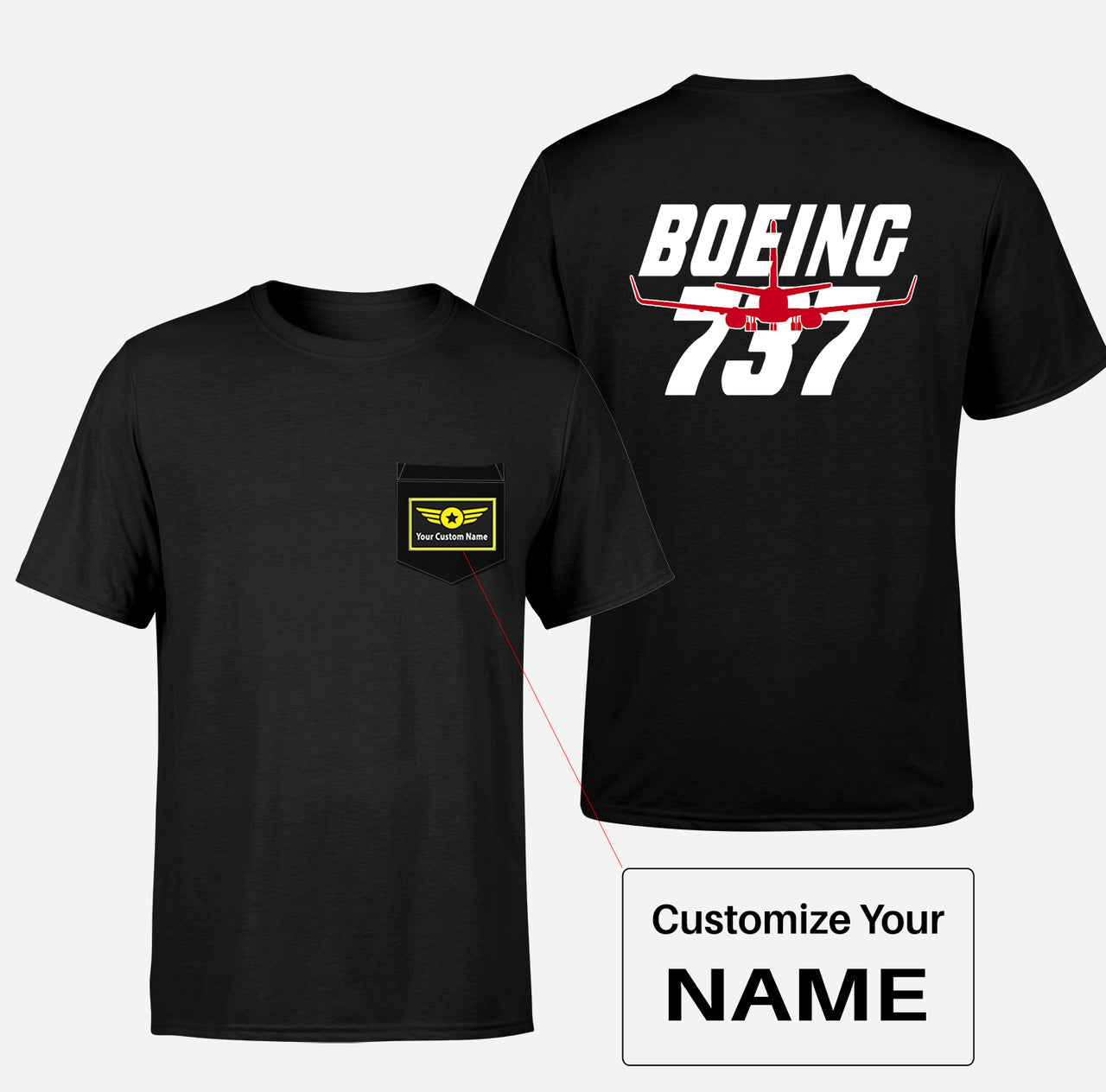 Amazing Boeing 737 Designed Pocket T-Shirts