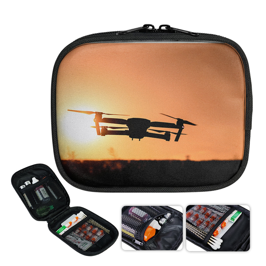 Amazing Drone in Sunset Designed Travel & Medical Storage Bags