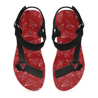 Thumbnail for Paper Airplane & Fly (Red) Designed Open Toe Sandals (Slippers)