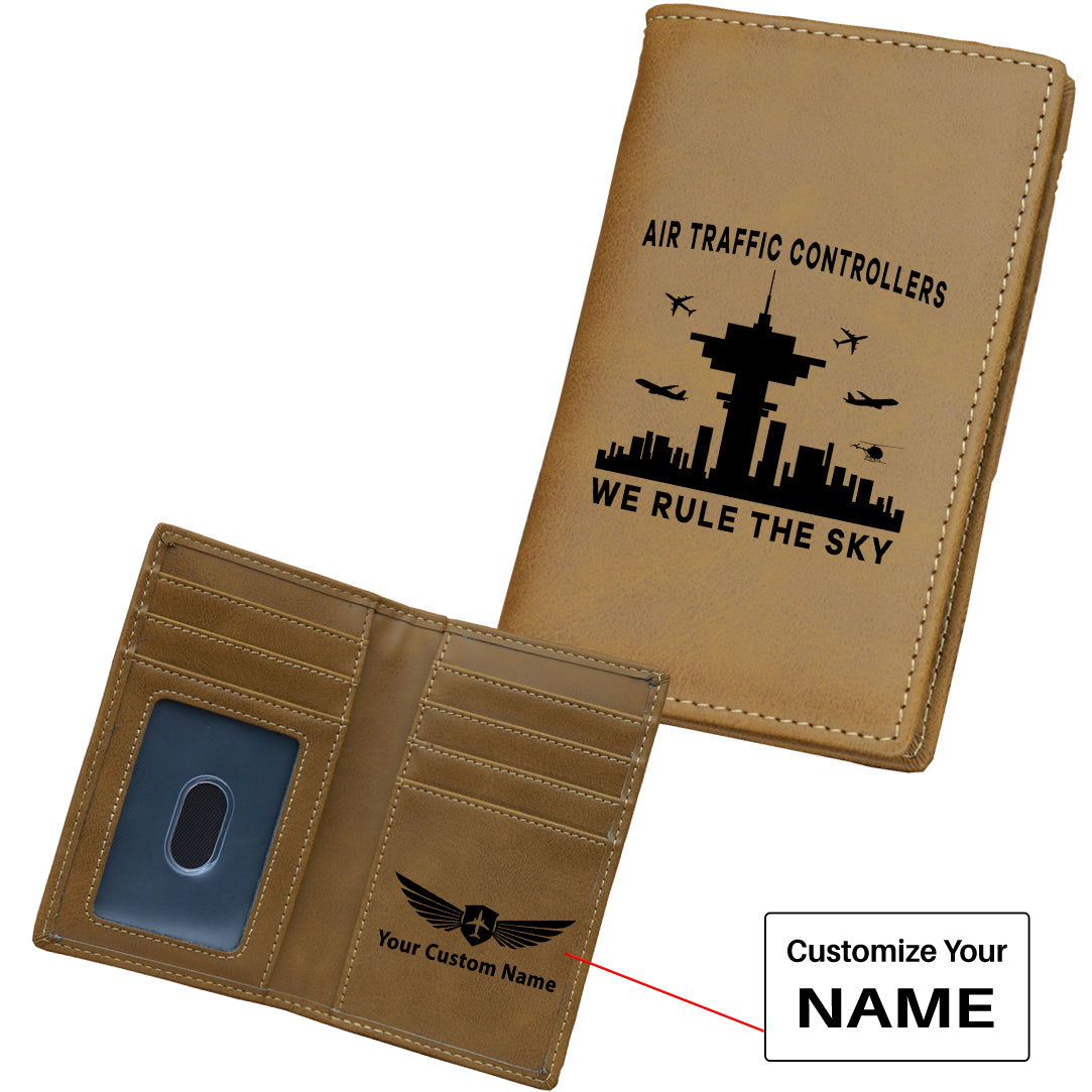 Air Traffic Controllers - We Rule The Sky Designed Leather Card Holder Wallets