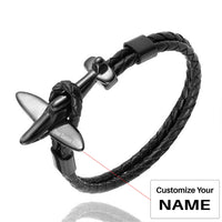 Thumbnail for Small Airplane Designed Leather Bracelets