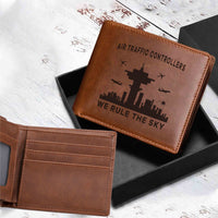 Thumbnail for Air Traffic Controllers - We Rule The Sky Designed Laser Leather Wallets