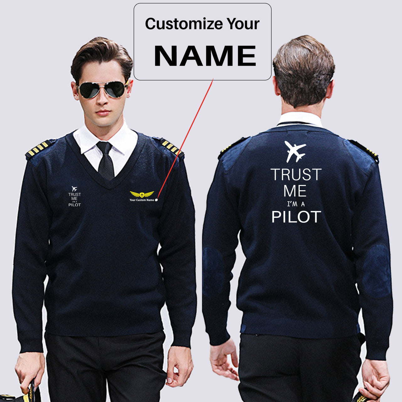 Trust Me I'm a Pilot 2 Designed Wool Pilot Sweaters