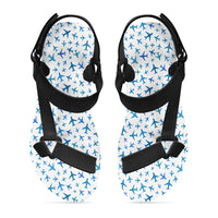 Thumbnail for Many Airplanes White Designed Open Toe Sandals (Slippers)