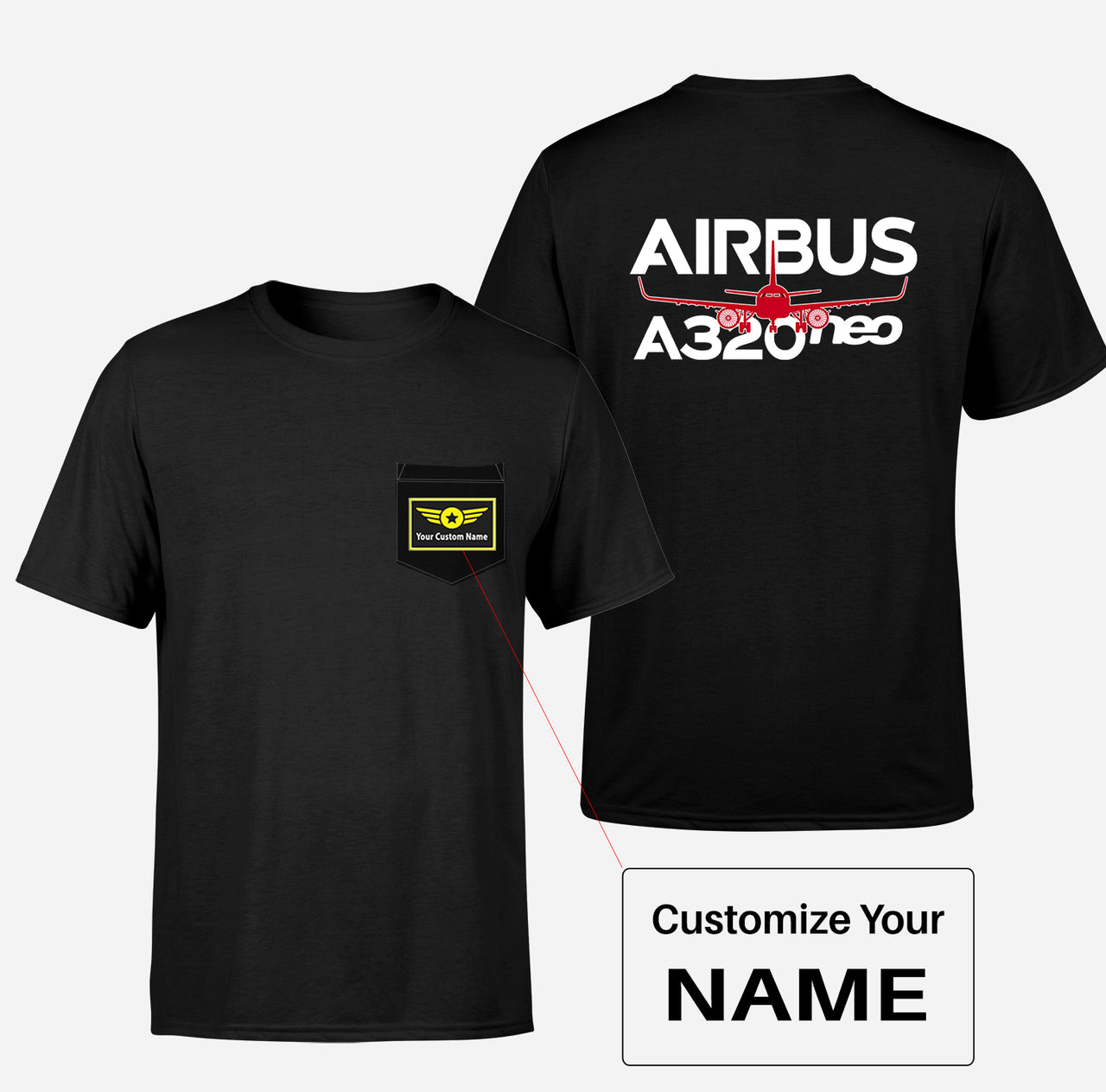 Amazing Airbus A320neo Designed Pocket T-Shirts