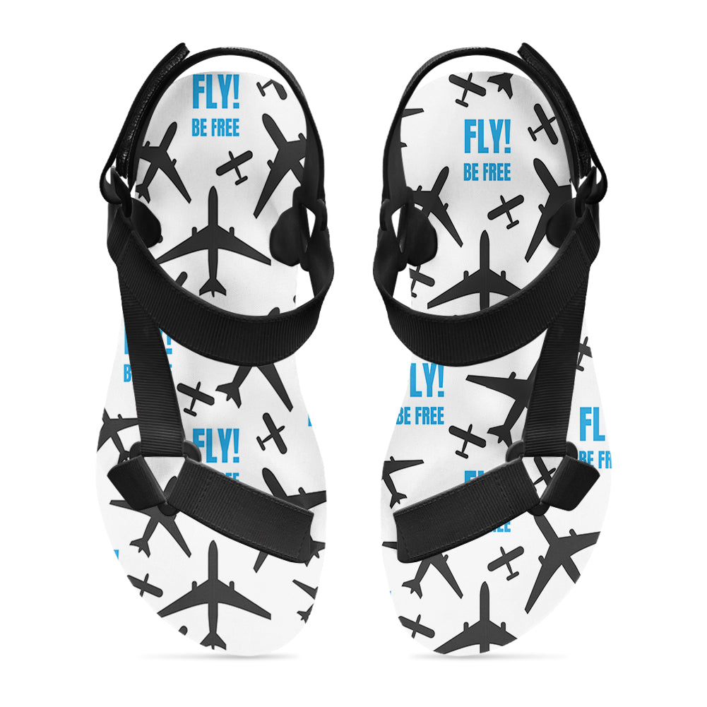 Fly Be Free White Designed Open Toe Sandals (Slippers)