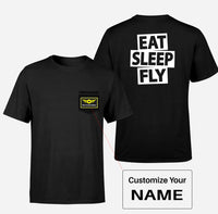 Thumbnail for Eat Sleep Fly Designed Pocket T-Shirts