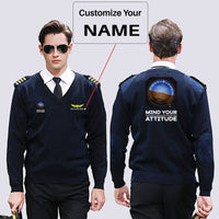 Thumbnail for Mind Your Attitude Designed Wool Pilot Sweaters