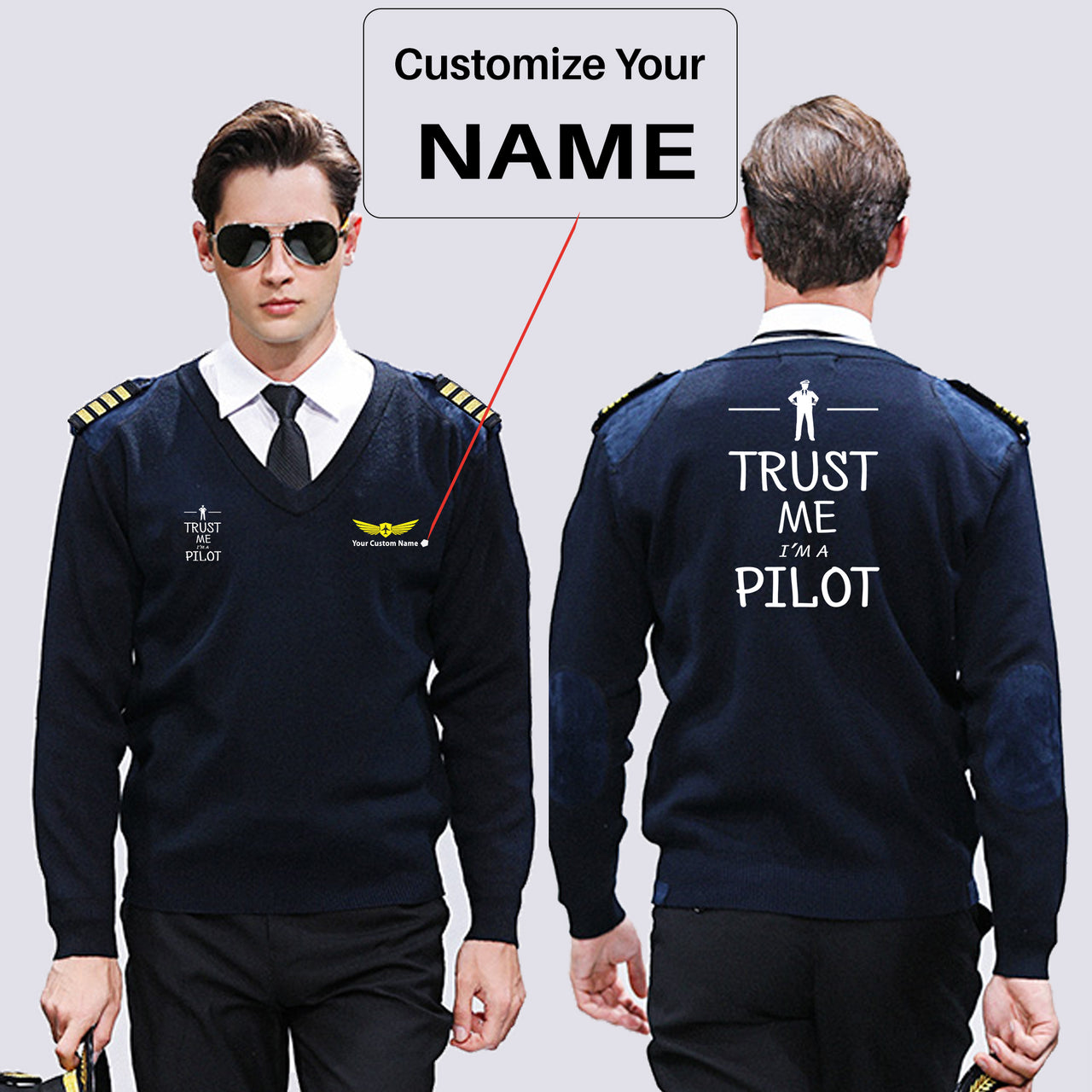 Trust Me I'm a Pilot Designed Wool Pilot Sweaters