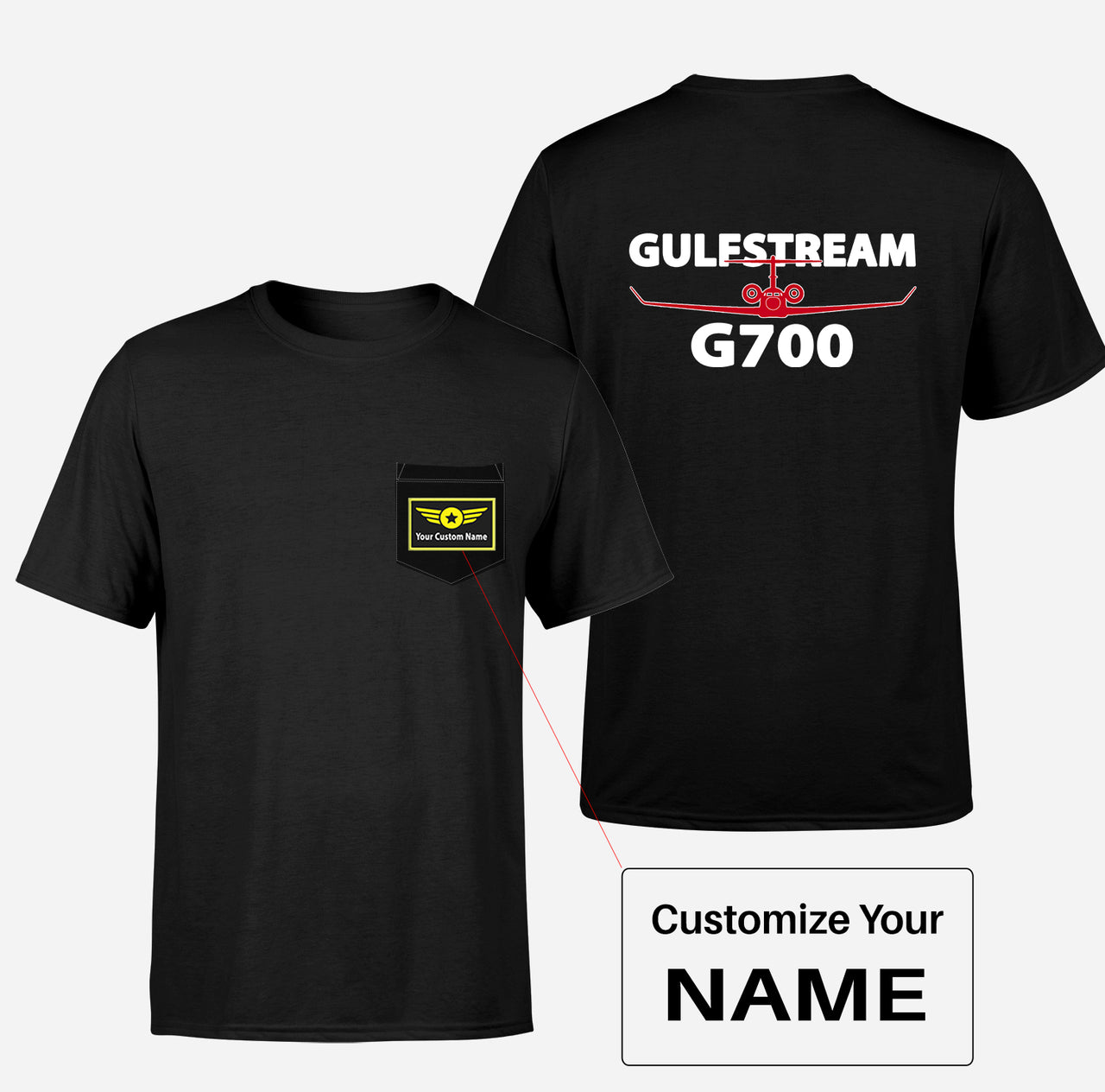 Amazing Gulfstream G700 Designed Pocket T-Shirts