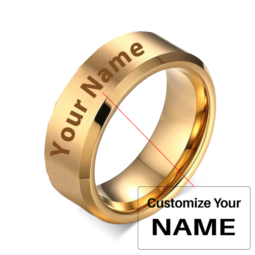 Your Custom Design & Image & Logo & Text Design  Men's Pure Tungsten Gold Ring