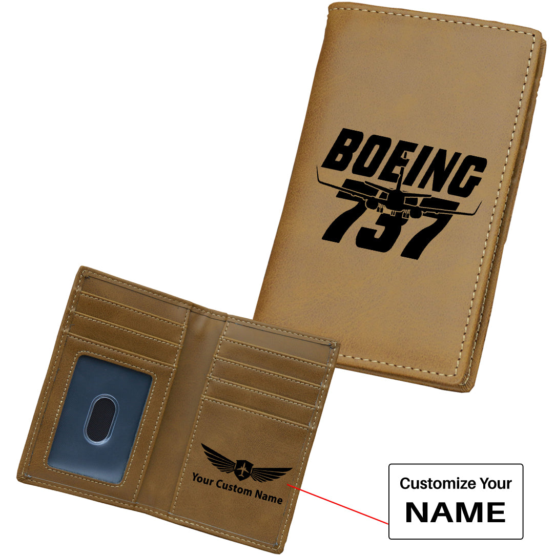 Amazing Boeing 737 Designed Leather Card Holder Wallets