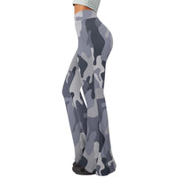 Thumbnail for Military Camouflage Army Gray Designed Women Yoga Flared Pants