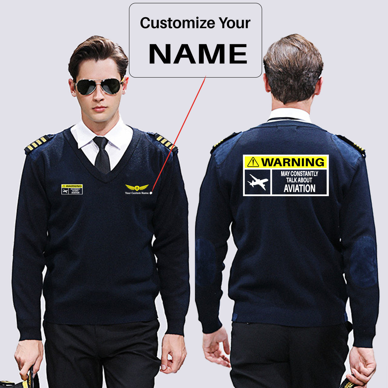 Warning May Constantly Talk About Aviation Designed Wool Pilot Sweaters