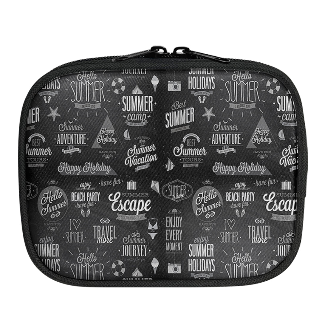 Black & White Super Travel Icons 2 Designed Travel & Medical Storage Bags