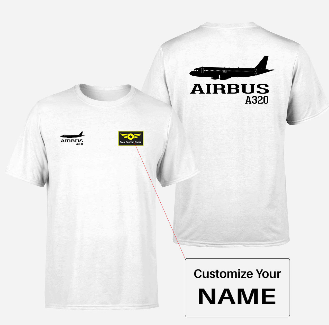 Airbus A320 Printed Double-Side T-Shirts