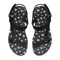 Thumbnail for Paper Airplanes (Gray) Designed Open Toe Sandals (Slippers)