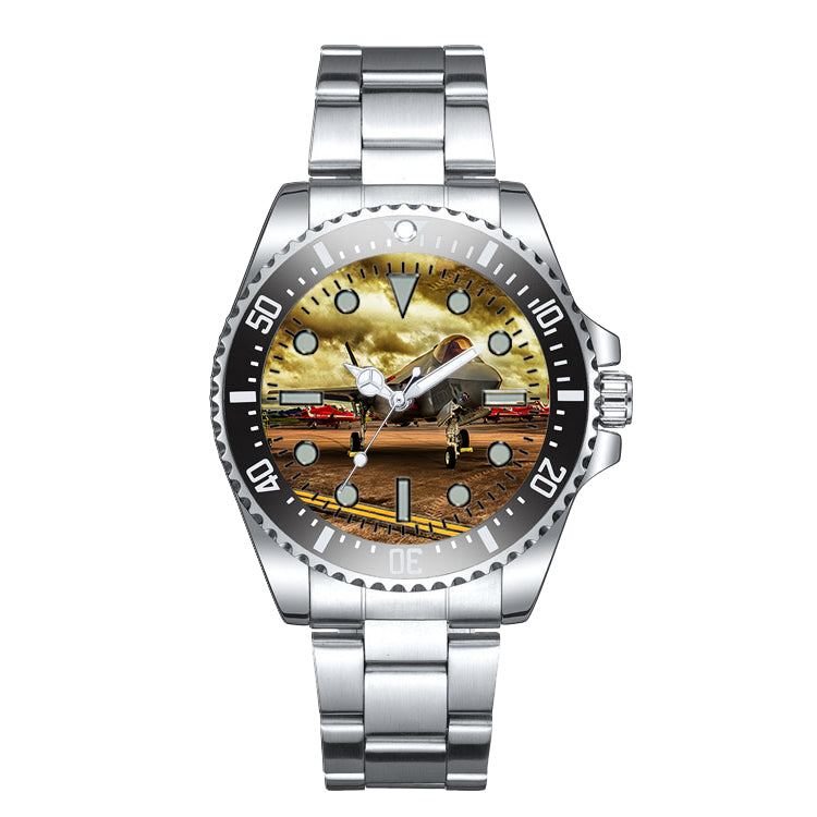 Fighting Falcon F35 at Airbase Designed Luxury Aviators Best Choice Watches