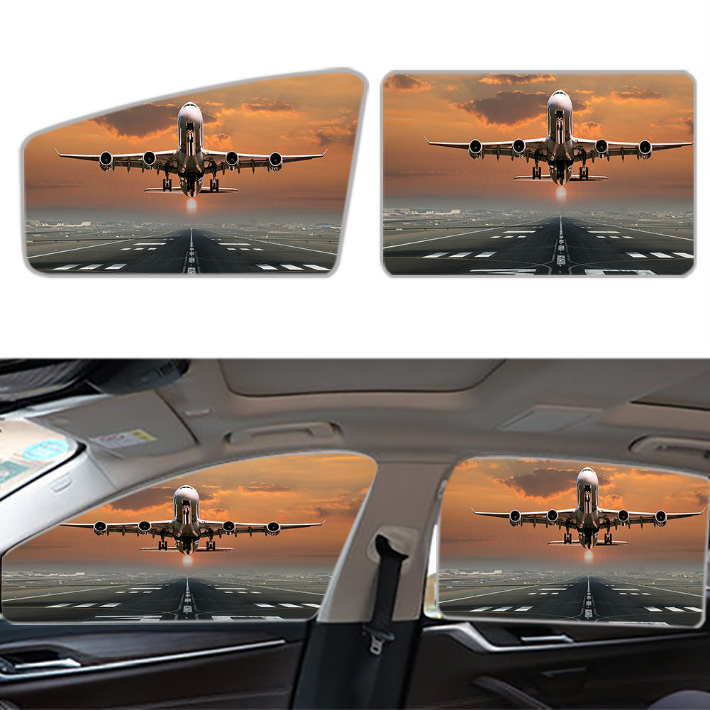 Aircraft Departing from RW30 Designed Car Sun Shade (Side window)