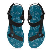 Thumbnail for Paper Airplane & Fly Green Designed Open Toe Sandals (Slippers)