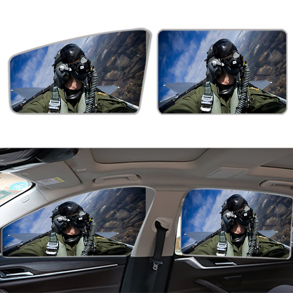 Amazing Military Pilot Selfie Designed Car Sun Shade (Side window)