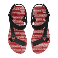 Thumbnail for Remove Before Flight 3-Red Designed Open Toe Sandals (Slippers)