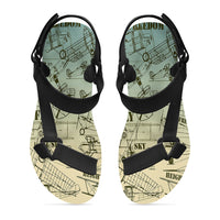 Thumbnail for Retro Airplanes & Text 2 Designed Open Toe Sandals (Slippers)