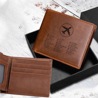 Thumbnail for Aviation Alphabet 2 Designed Laser Leather Wallets