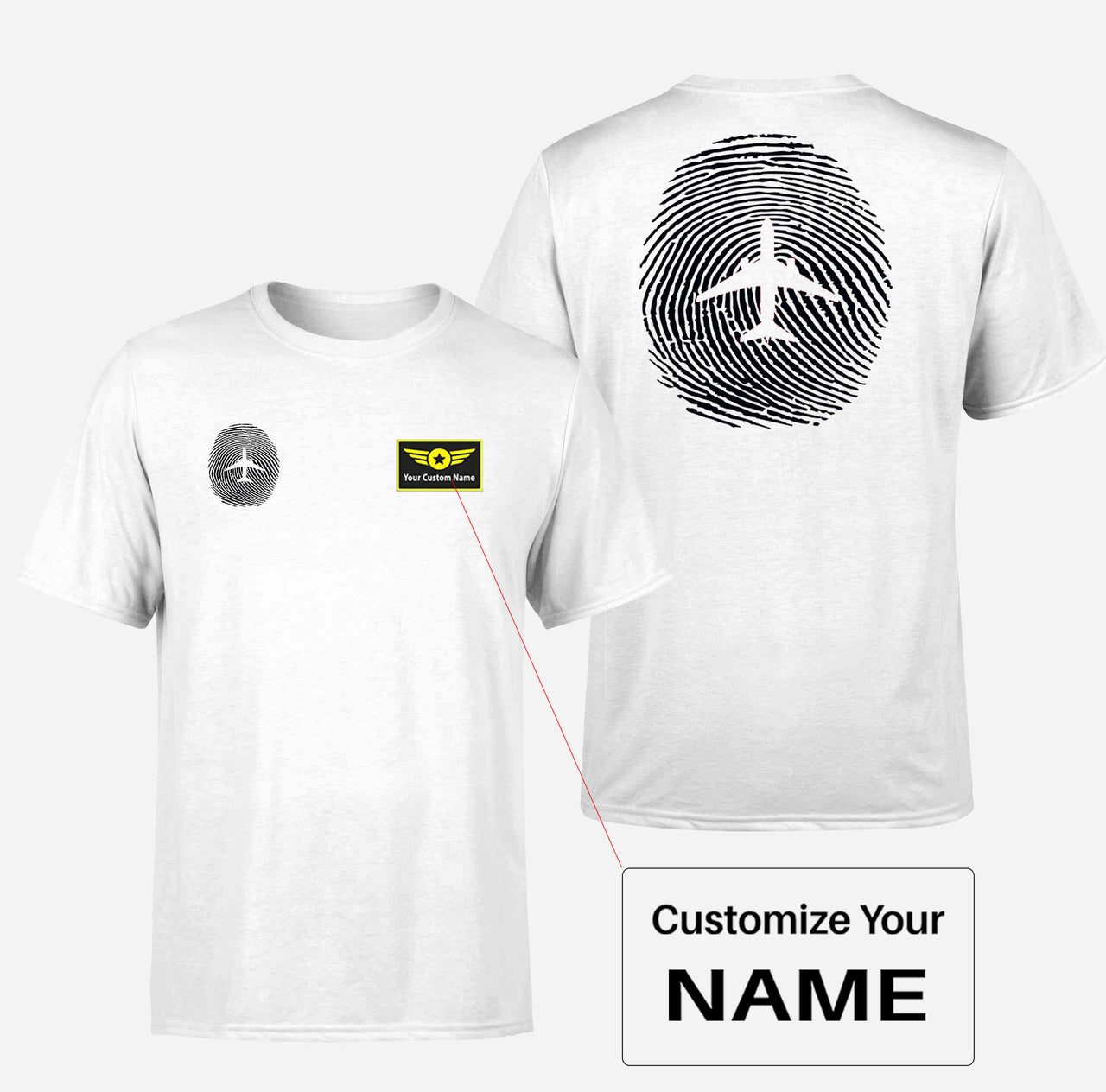 Aviation Finger Print Double-Side T-Shirts