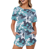 Thumbnail for Military Camouflage Green Designed Women Summer Home Suits