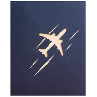 Thumbnail for Airplane Blue Paper Cuttings 3D greeting card